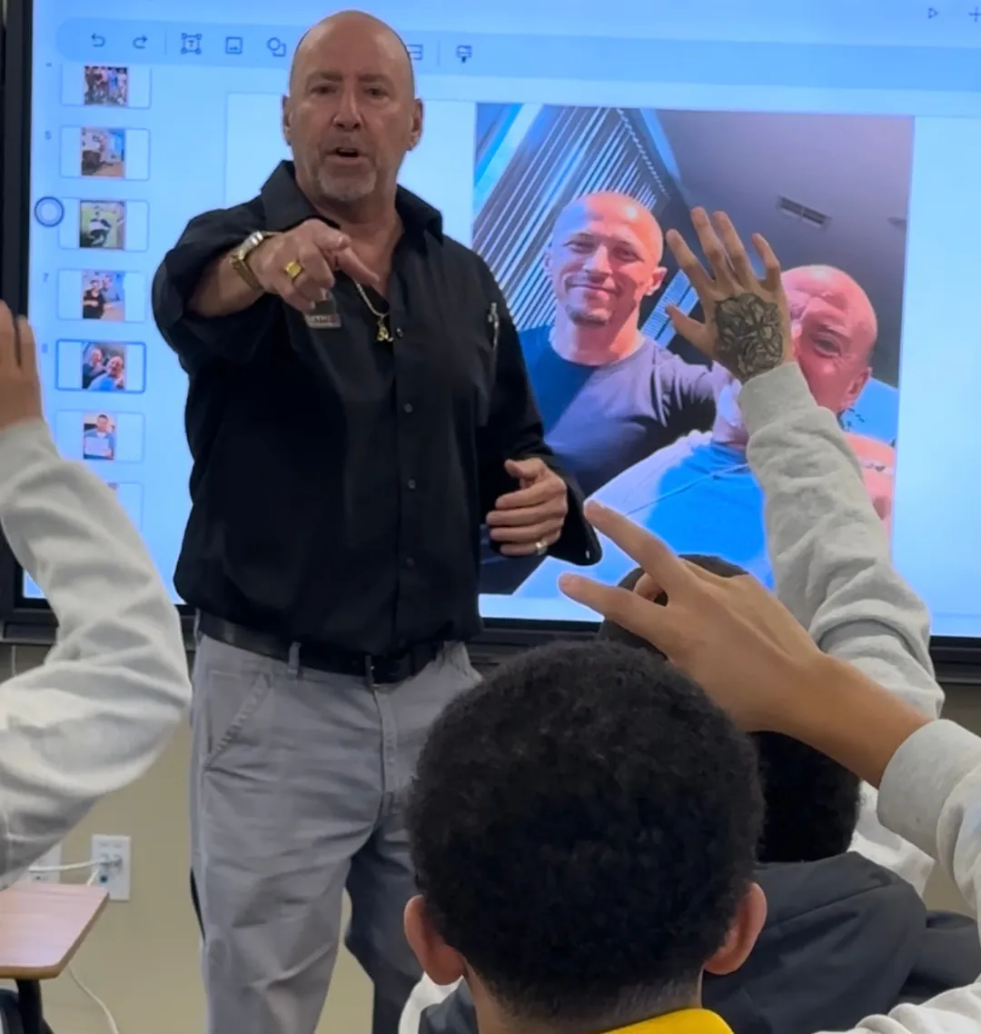 talking with student