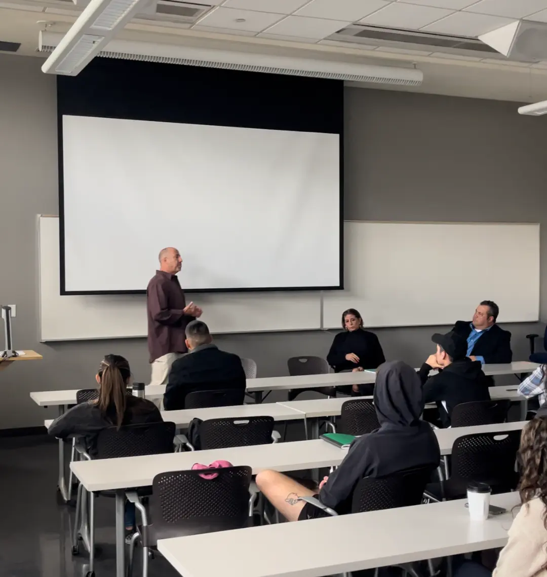 speaking with students